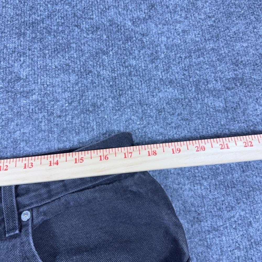 Tommy Hilfiger Vintage Mens Jeans Faded Black Straight Leg Flag Logo Denim 36x34